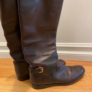 Sergio Rossi Dark Brown Leather Boots